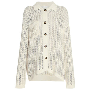 Nanushka Textured Creme Jiske Cardigan Size XS