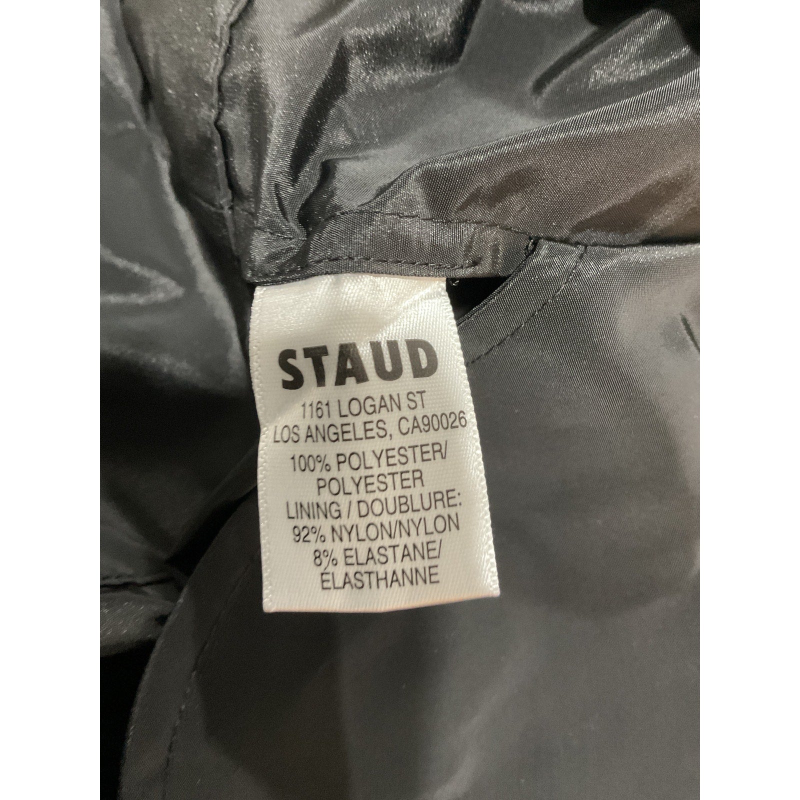 Staud Mini 'Colby' Black Polyester Dress Size S