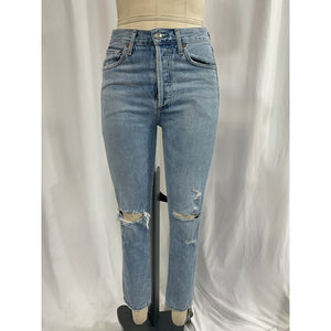 Agolde 'Jamie' Blue High Rise Classic Denim Jean Size 25