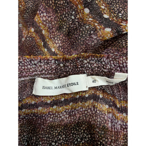 Isabel Marant 'Silk' Pink Round Neck Printed Long Sleeve Blouse Size OS
