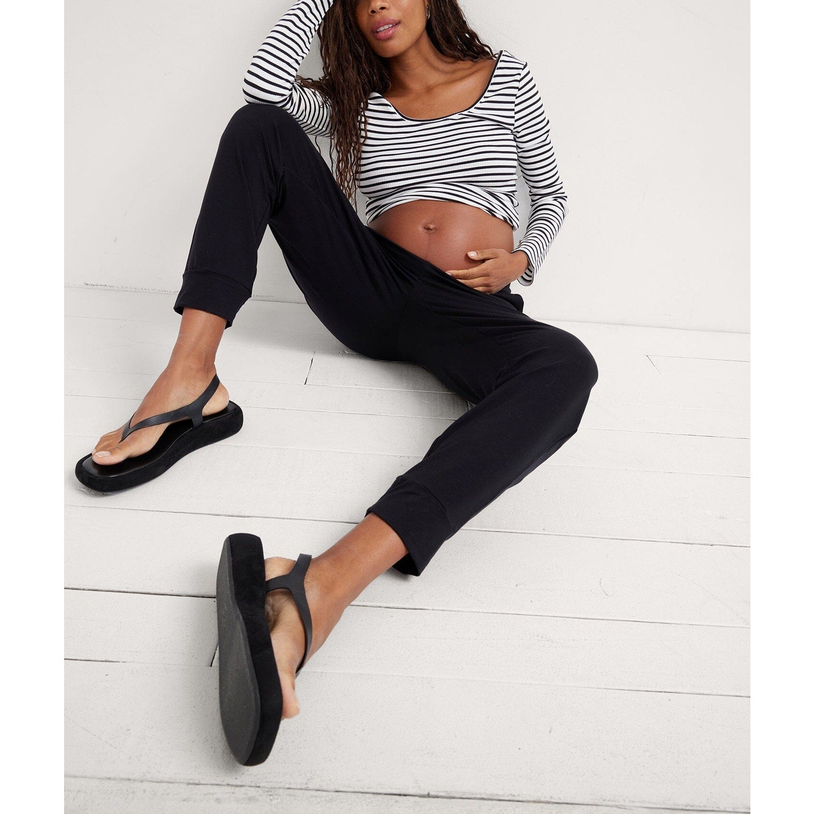 Hatch 'The Over/Under Easy' Black Maternity Pant Size M