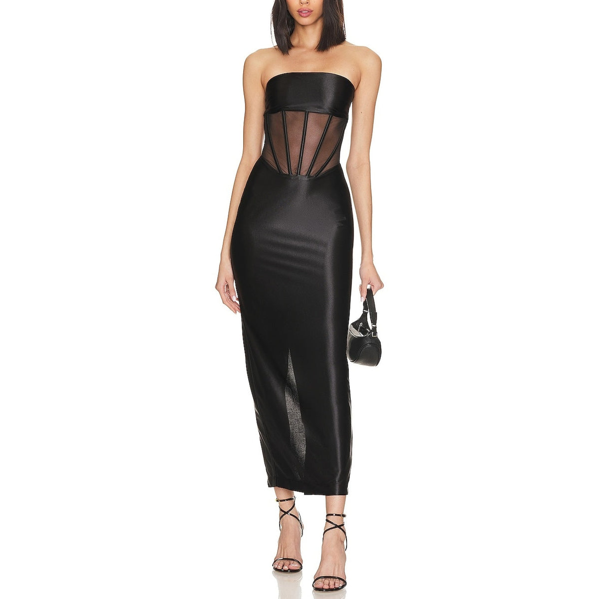 Retrofête Sheer Black Baila Dress Size M