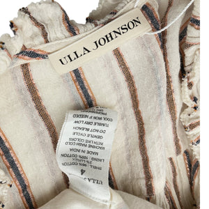 Ulla Johnson Metallic Striped Multicolor Rosalind Mini Dress Size 4