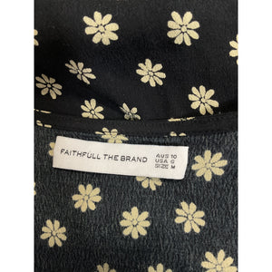 Faithfull The Brand 'Albertina' Black Crepe Mini Dress Size M