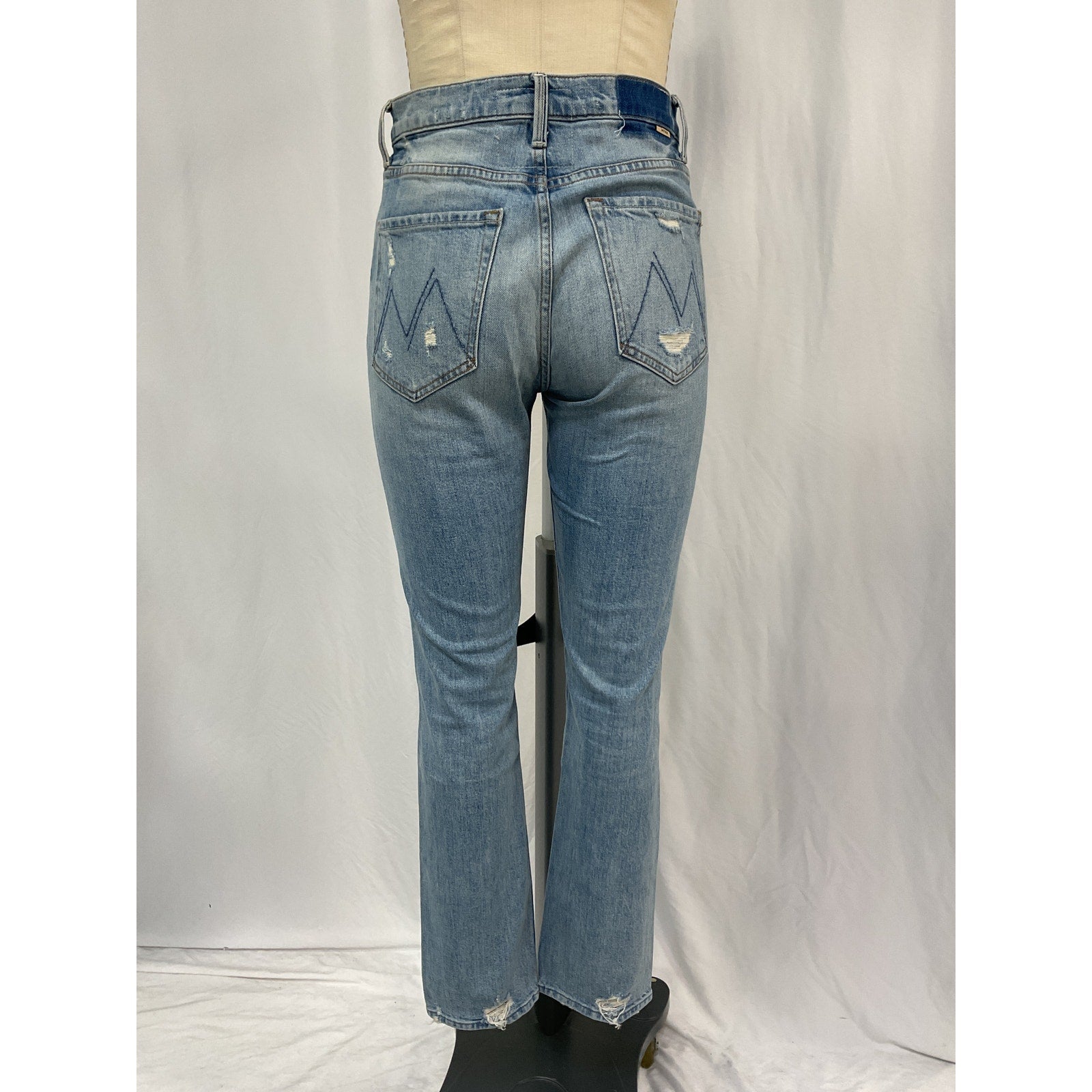 Mother High Waisted Blue Cotton Rider Skimp Size 26