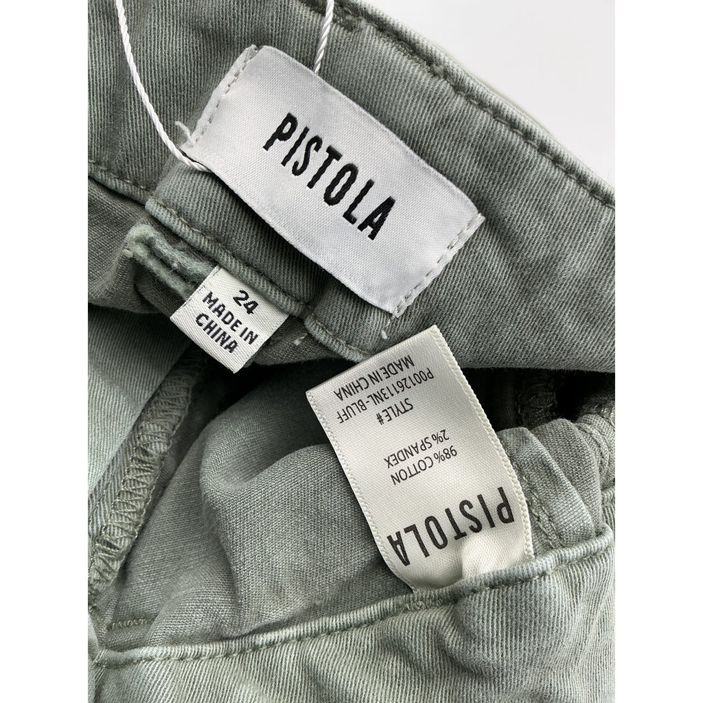 Pistola 'Marissa' Green Cotton High Rise Utility Short Size 24