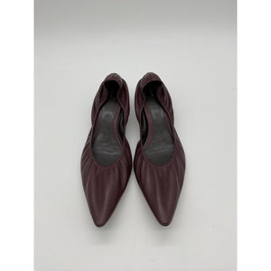 The Row 'Liisa' Brown Leather 35Mm Leather Kitten Heel Pumps Size 10.5