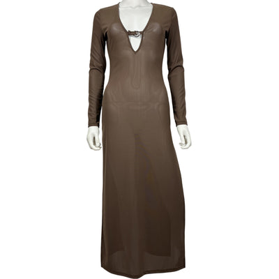 Staud Sheer Brown Cleo Dress Size XS