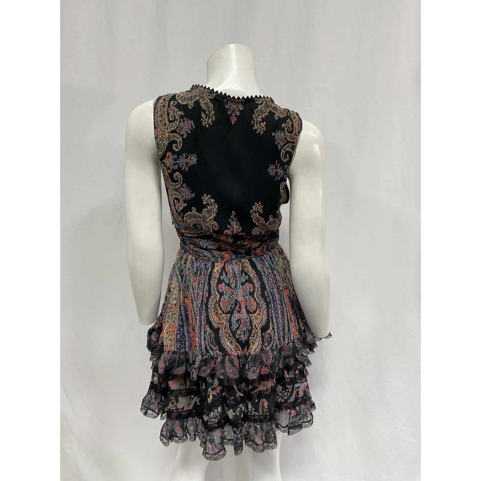 Rococo Sand 'Nott' Black Viscose Mini Dress Size S