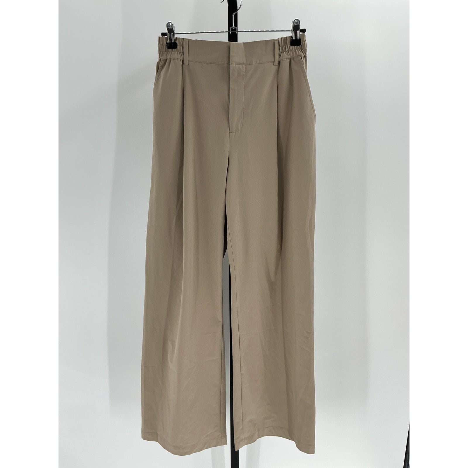 Alo Yoga High-Waist Beige Polyester Pursuit Trouser (Regular) Size XS