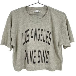 Anine Bing Cropped Heather Grey Johnny T-Shirt Size XS