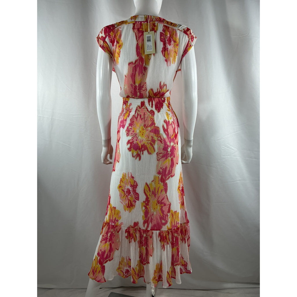 Ramy Brook 'Rachel' Pink Polyester V-Neck Maxi Dress Size XXS - NWT