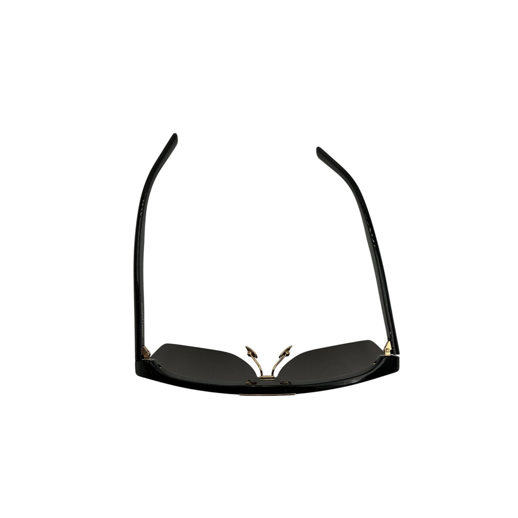 Saint Laurent 'Palace Mask' Black & Light Gold Sunglasses One Size