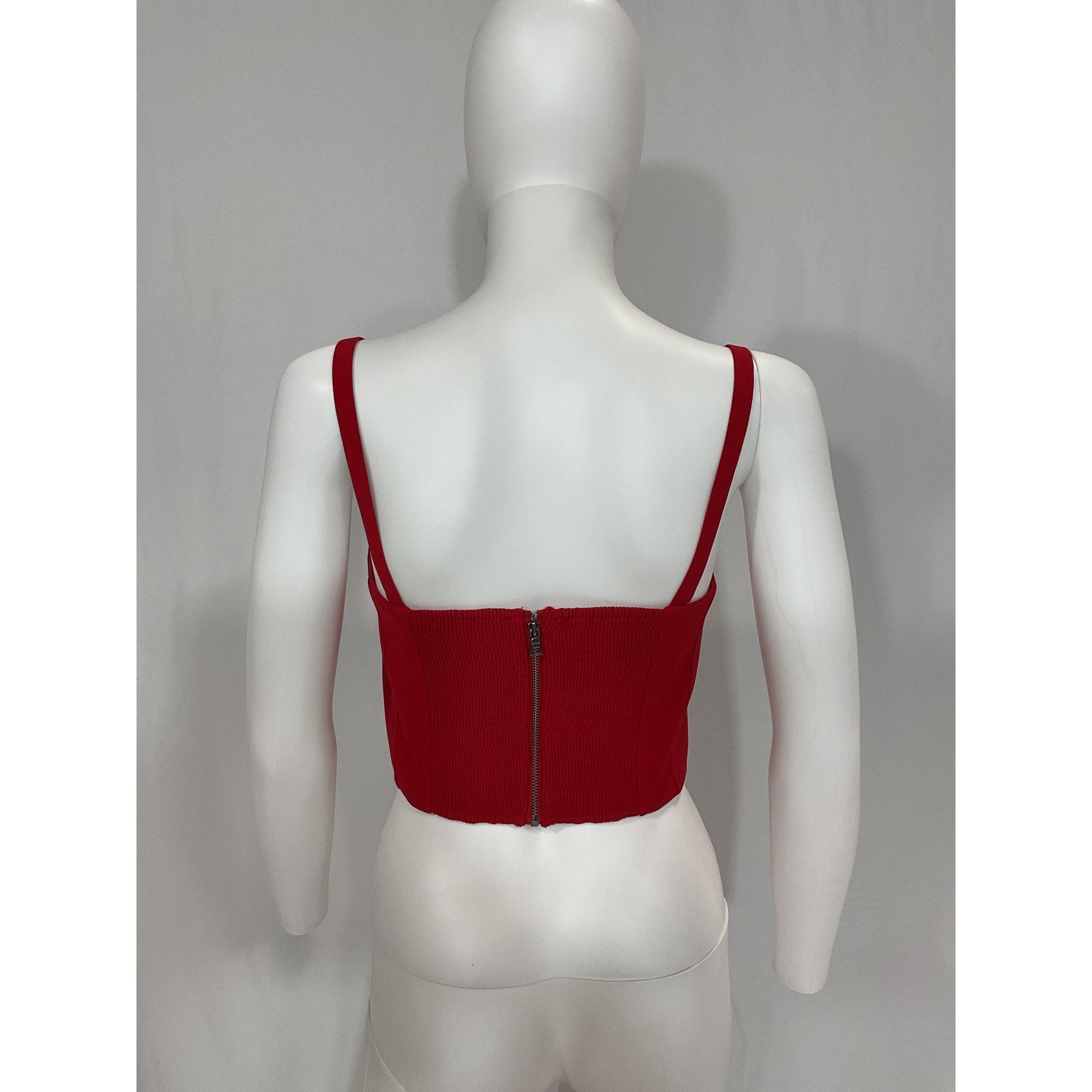Alice + Olivia 'Adara' Red Crepe Spaghetti Strap Bustier Size 6