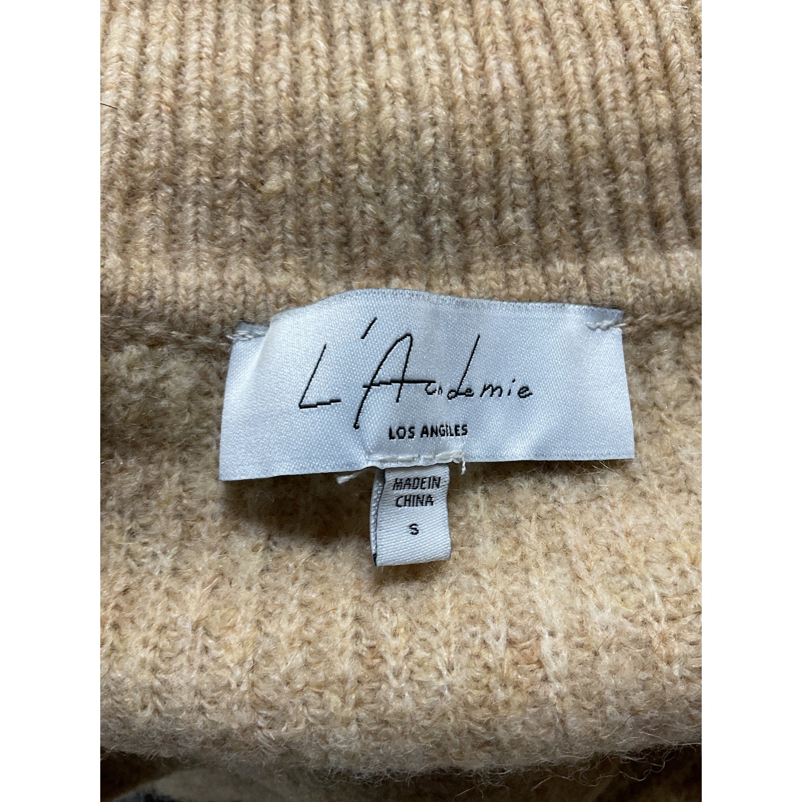 L'Academie x 'Marianna' Tan Harley Knit Pullover Size S