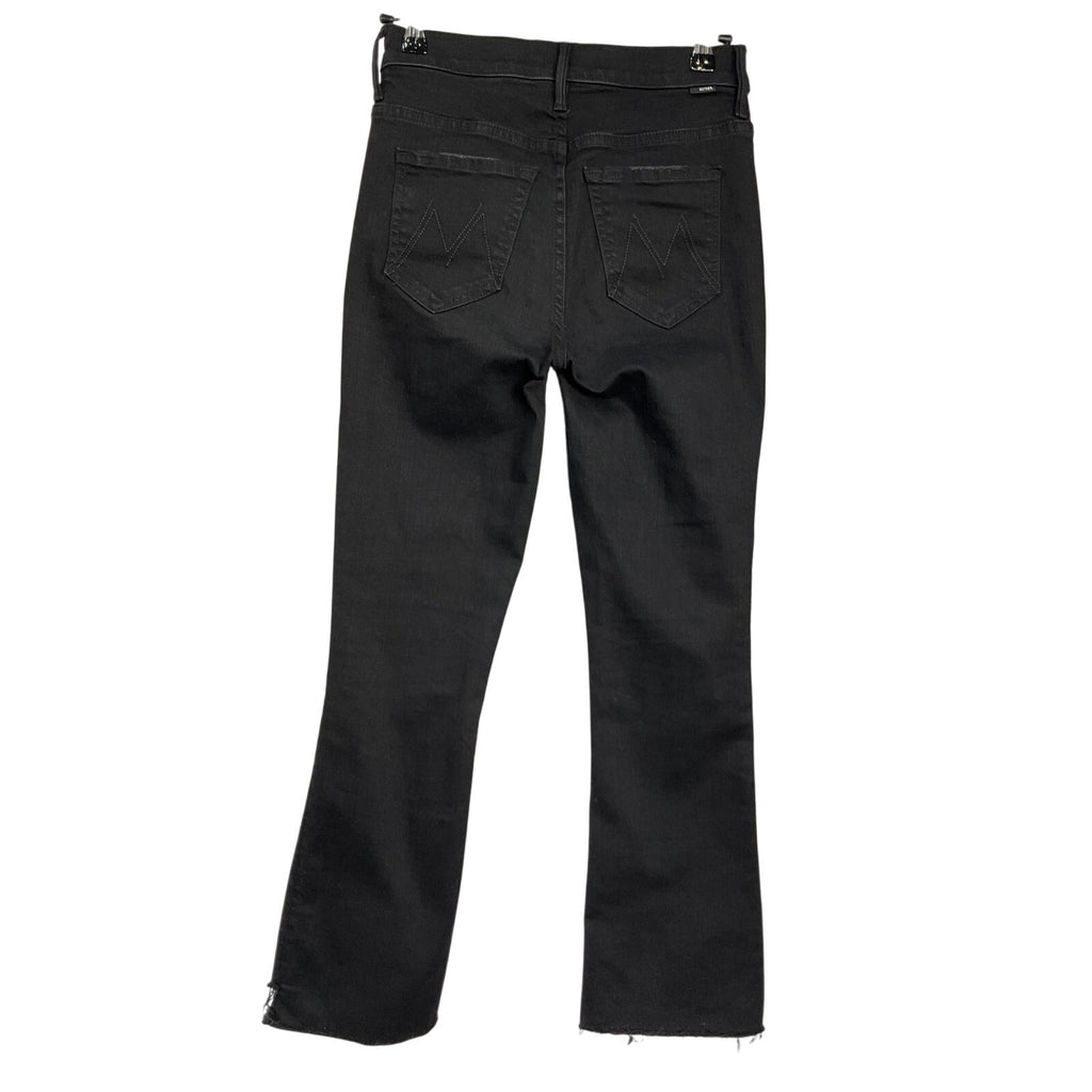 Mother Insider Crop Black Cotton Step Fray Denim Jean  Size 25