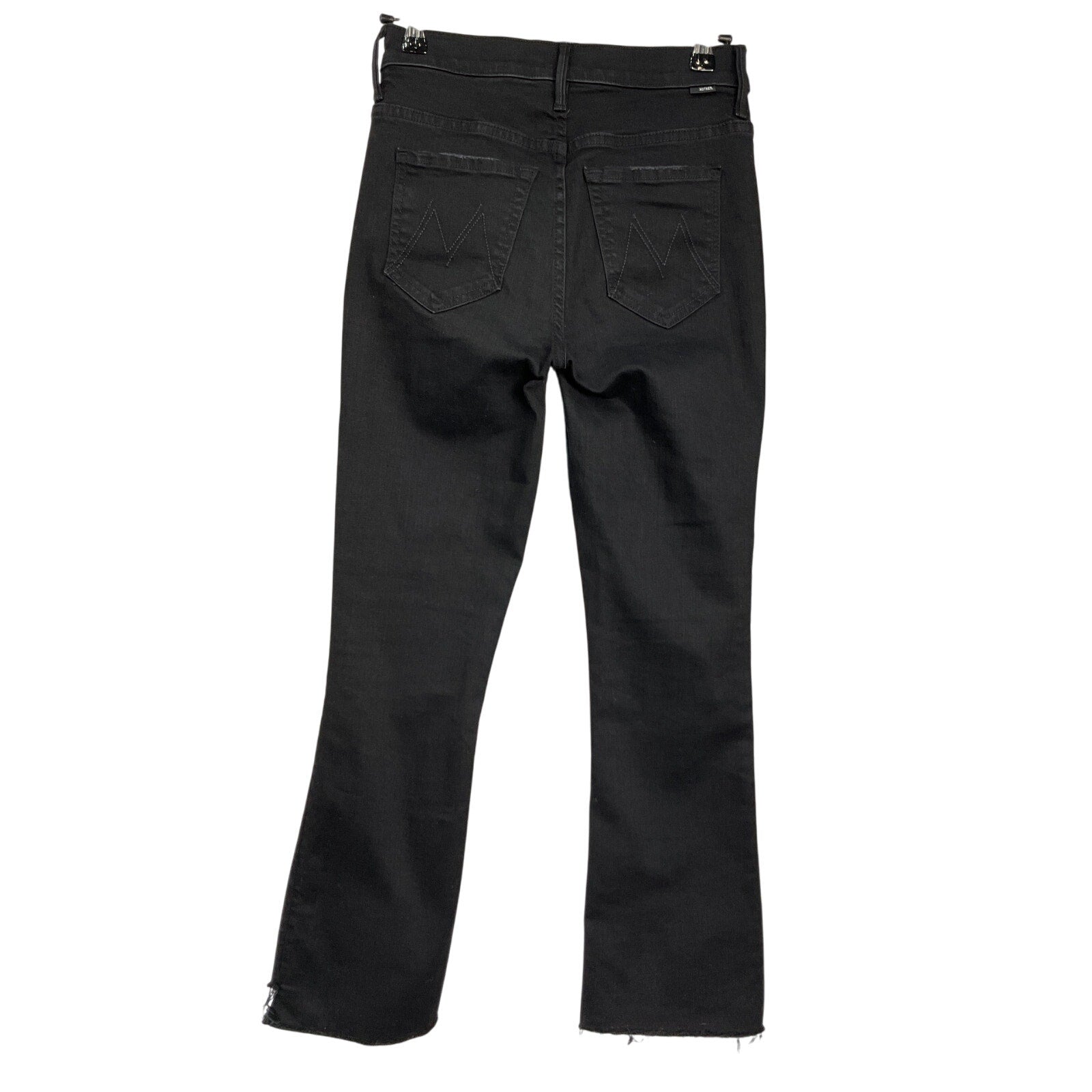 Mother Insider Crop Black Cotton Step Fray Denim Jean  Size 25