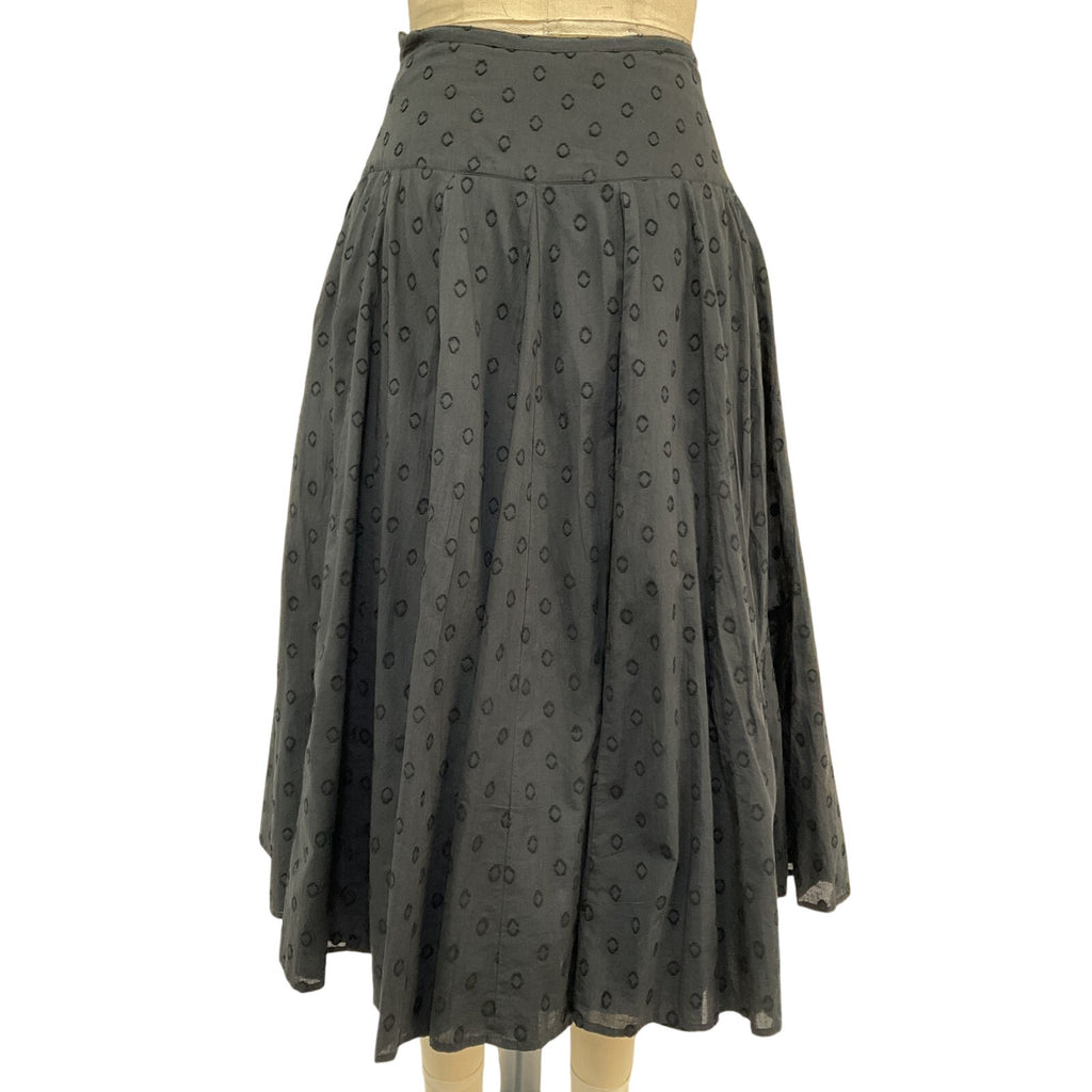 Ulla Johnson 'Luisa' Black Cotton Dotted Midi Skirt Size 0