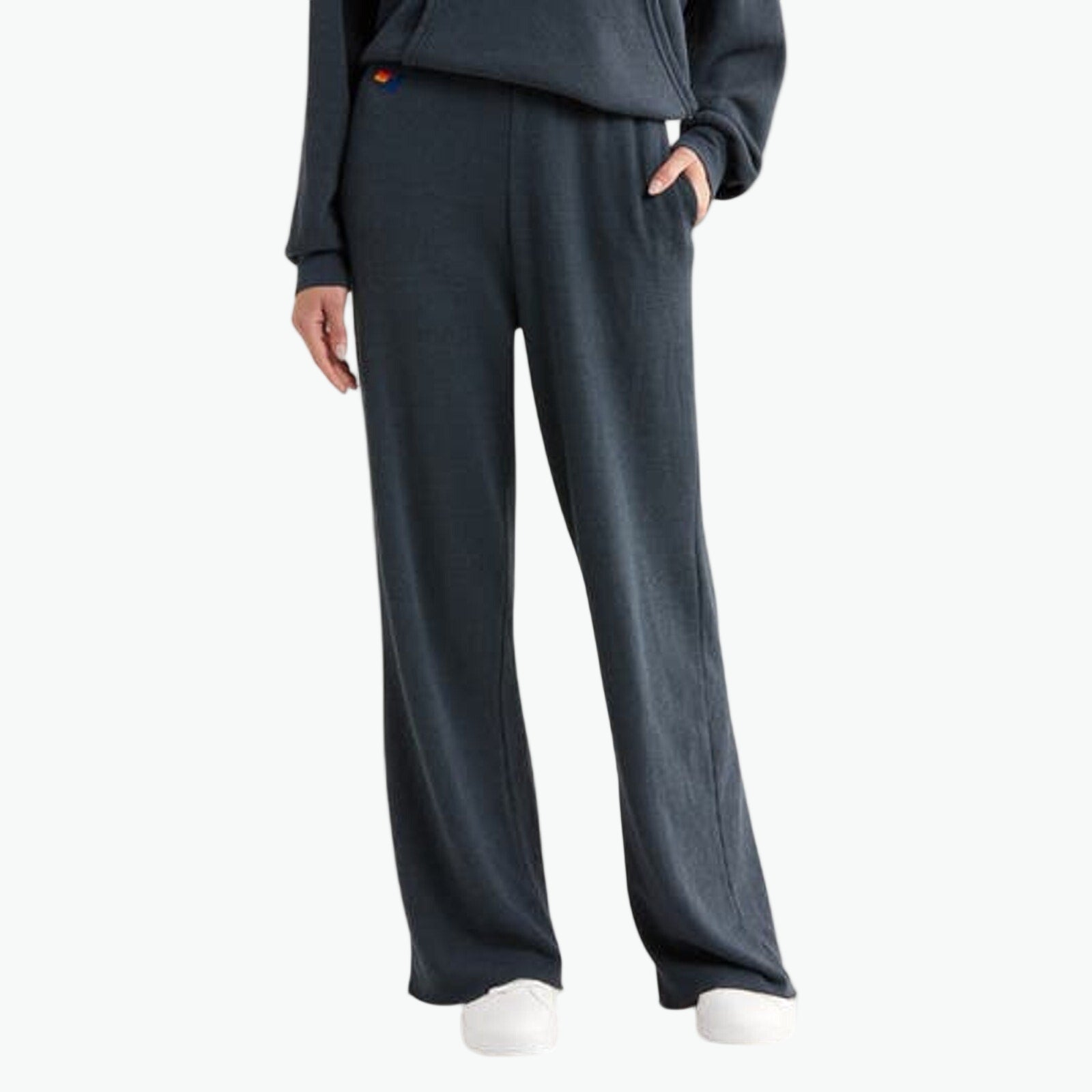 Aviator Nation Wide Leg Blue Polyester Pocket Sweatpants Size M