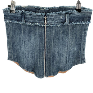 Miaou Frayed Blue Cammie Corset Size M