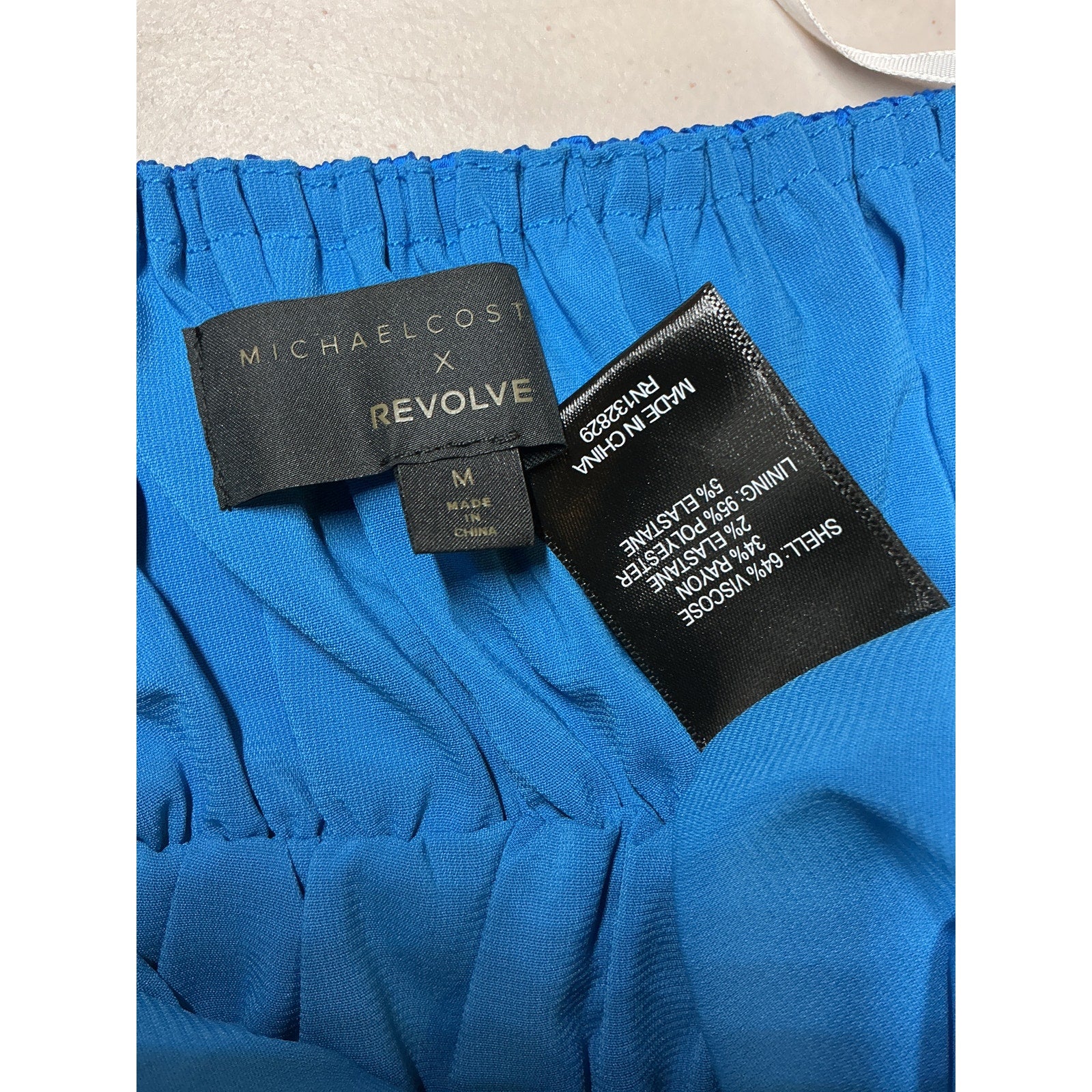 Michael Costello x Revolve 'Zayla' Blue Viscose Mini Dress Size M