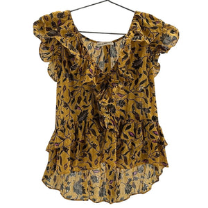 Ulla Johnson Ruffled Floral Print Peasant Top Size 4