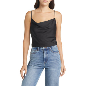 Allsaints Sleek Black Hadley Cowl Neck Camisole Size 4