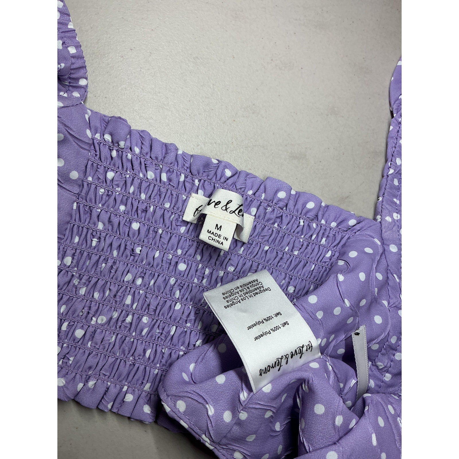 For Love & Lemons 'Chelsea' Purple Viscose  Crop Top Size M