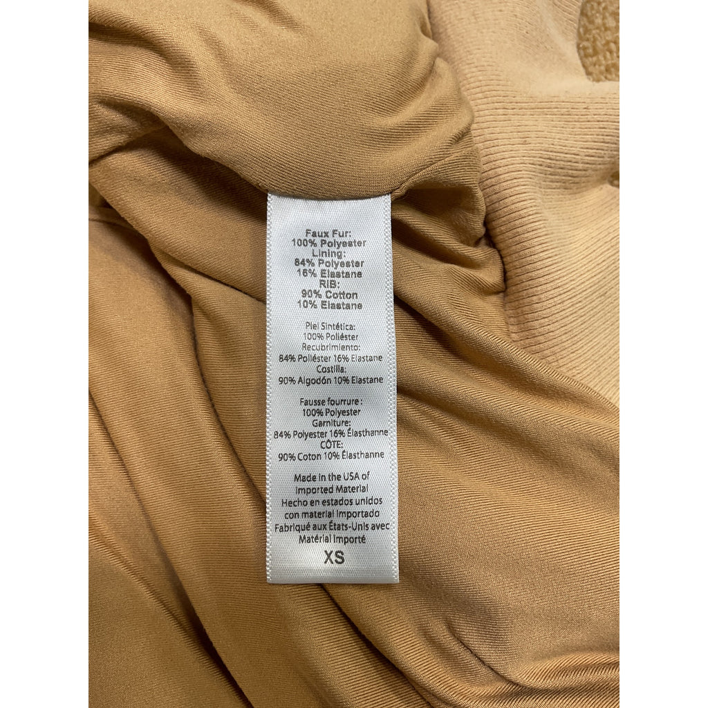 Beyond Yoga 'Brave' Beige Polyester The Elements Sherpa Bomber Size XS