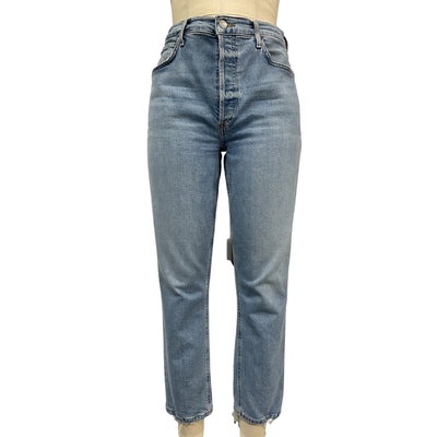 Agolde Vintage Blue Riley High Rise Straight Crop Denim Jeans Size 28