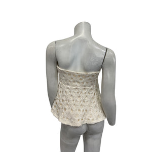 Line & Dot 'Bowen' Ivory Strapless Top Size S