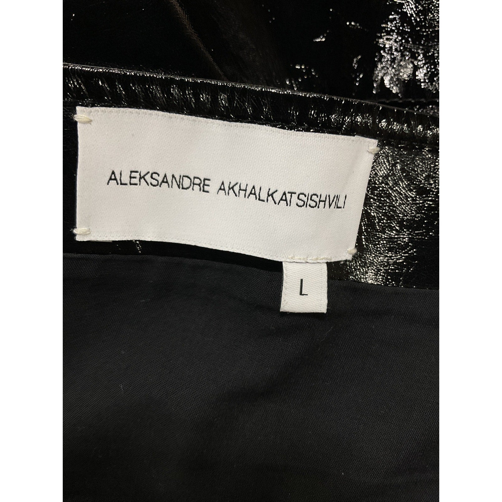 Aleksandre 'Akhalkatsishvili' Black Button Corset Faux-Leather Tank Top Size L