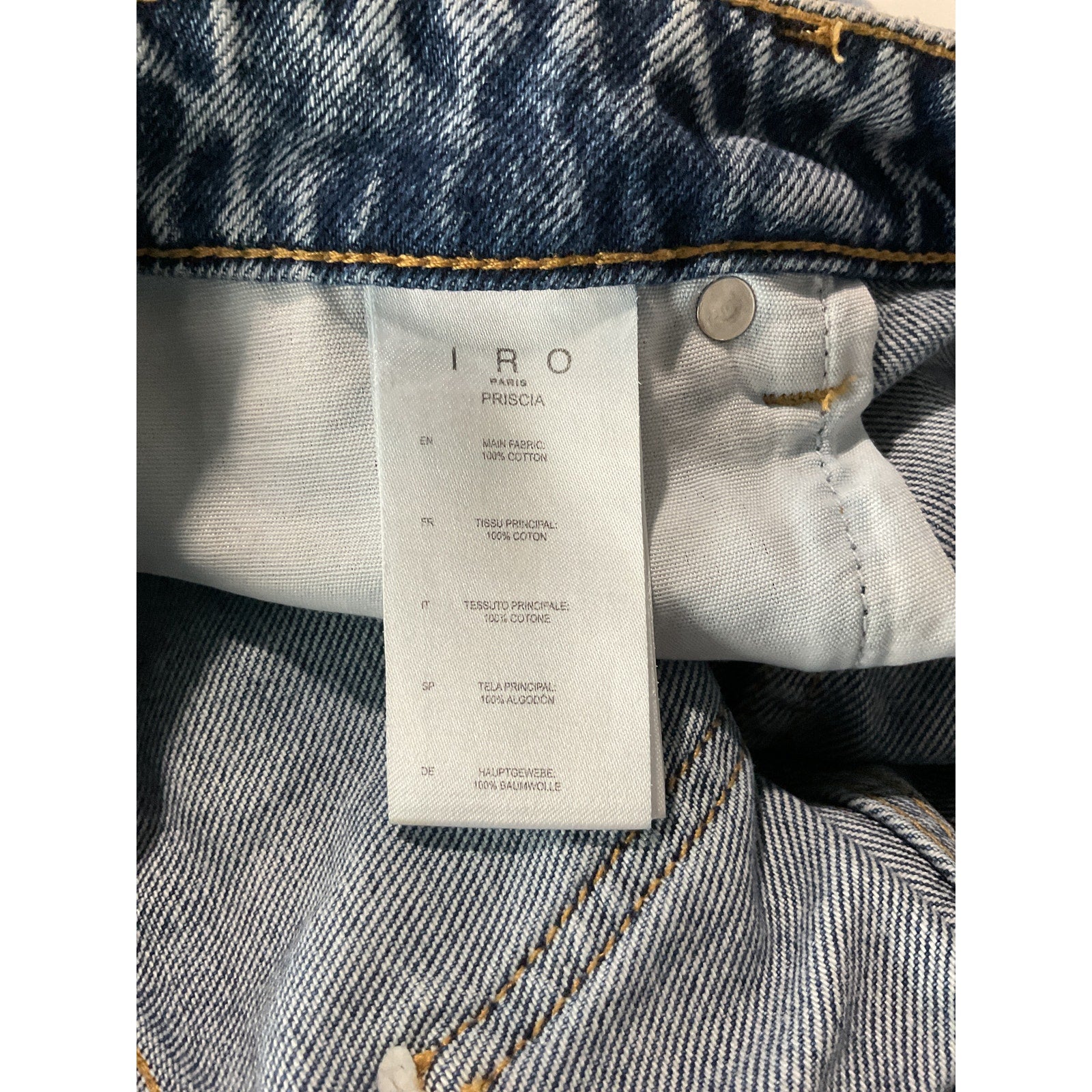 Iro 'Priscia' Blue Cotton Denim Mini Skirt Size 36