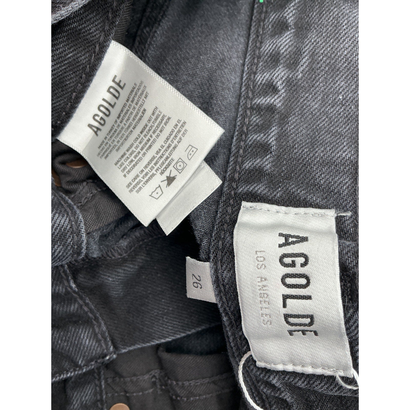 Agolde 'Stella' Black Cotton Short Size 26
