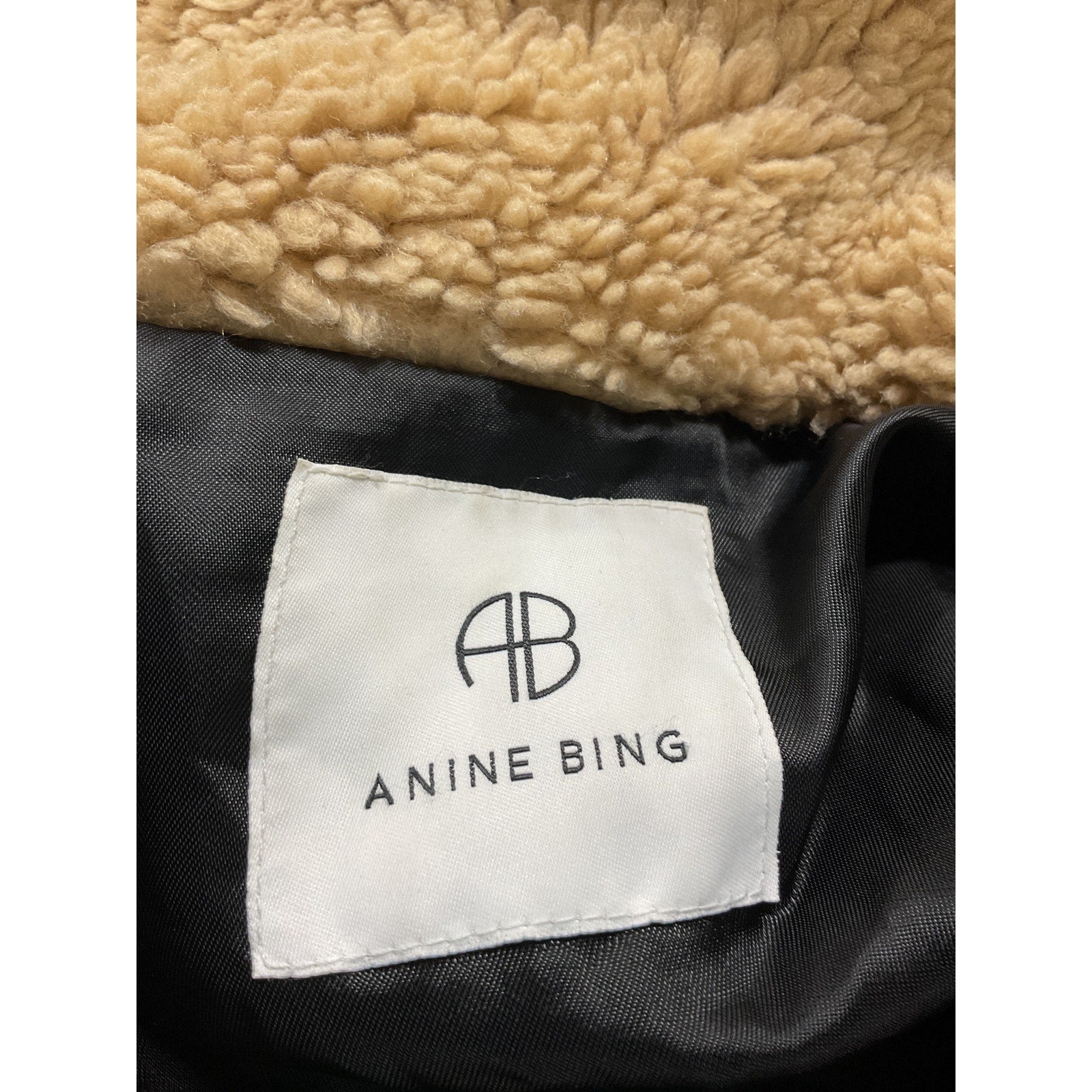 Anine Bing 'Ryder' Tan Faux Fur Jacket Size M