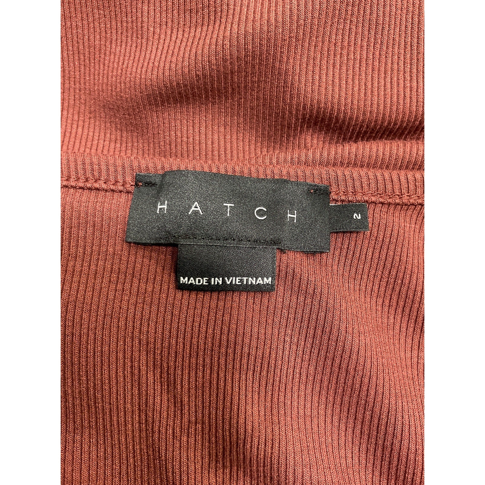 Hatch The Longsleeve Red Rayon Rib Dress Size 2