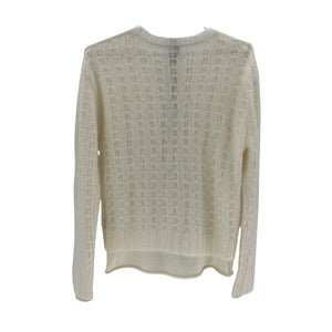 Toteme Lace-Knit Cream Mohair Mohair-Blend Sweater Size S