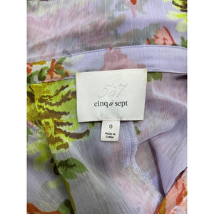 Cinq à Sept Floral Lilac Multi Estelle Dress Size 0