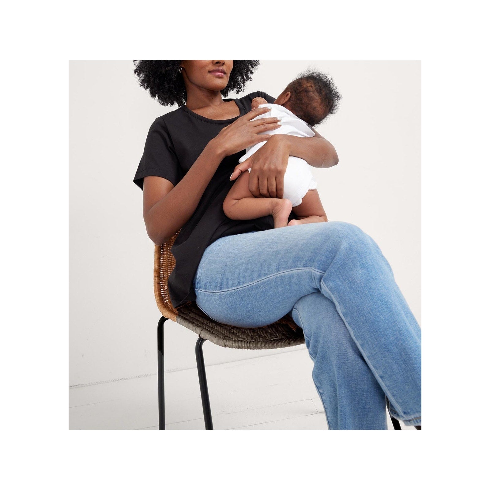 Hatch 'The Luxe' Black Cotton Nursing Tee Size 1