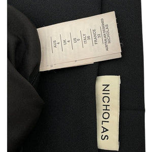 Nicholas Asymmetric Black Arlina Top Size 0