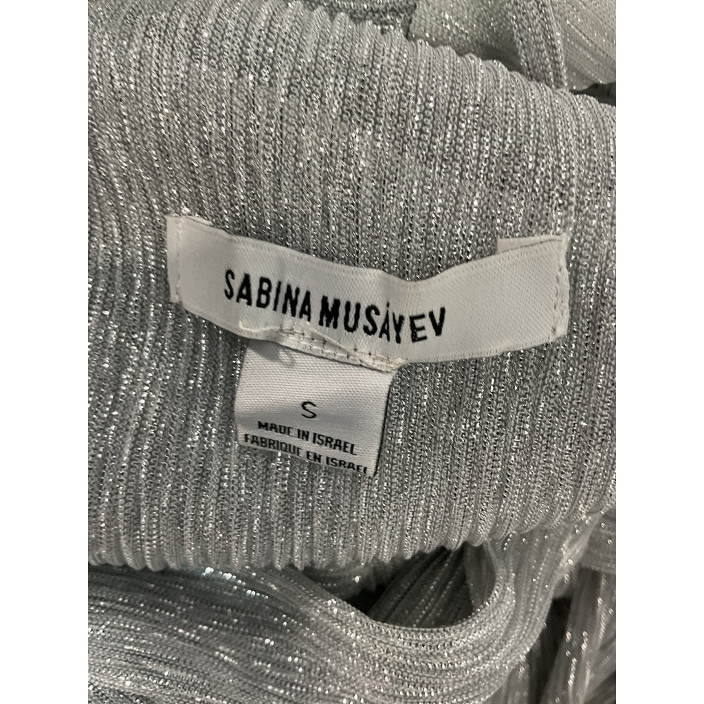 Sabina Musayev 'Helena' Silver Dress Size S