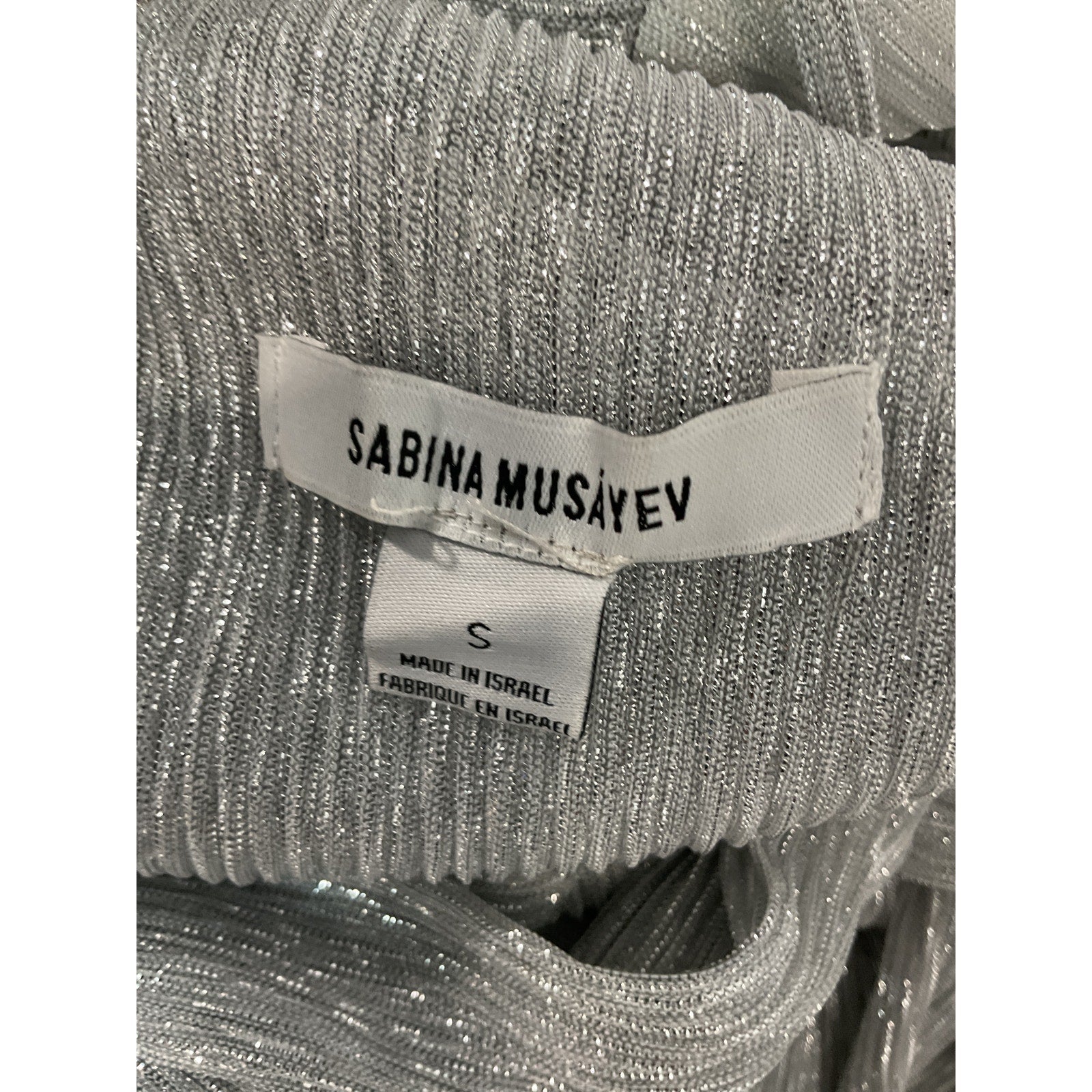 Sabina Musayev 'Helena' Silver Dress Size S