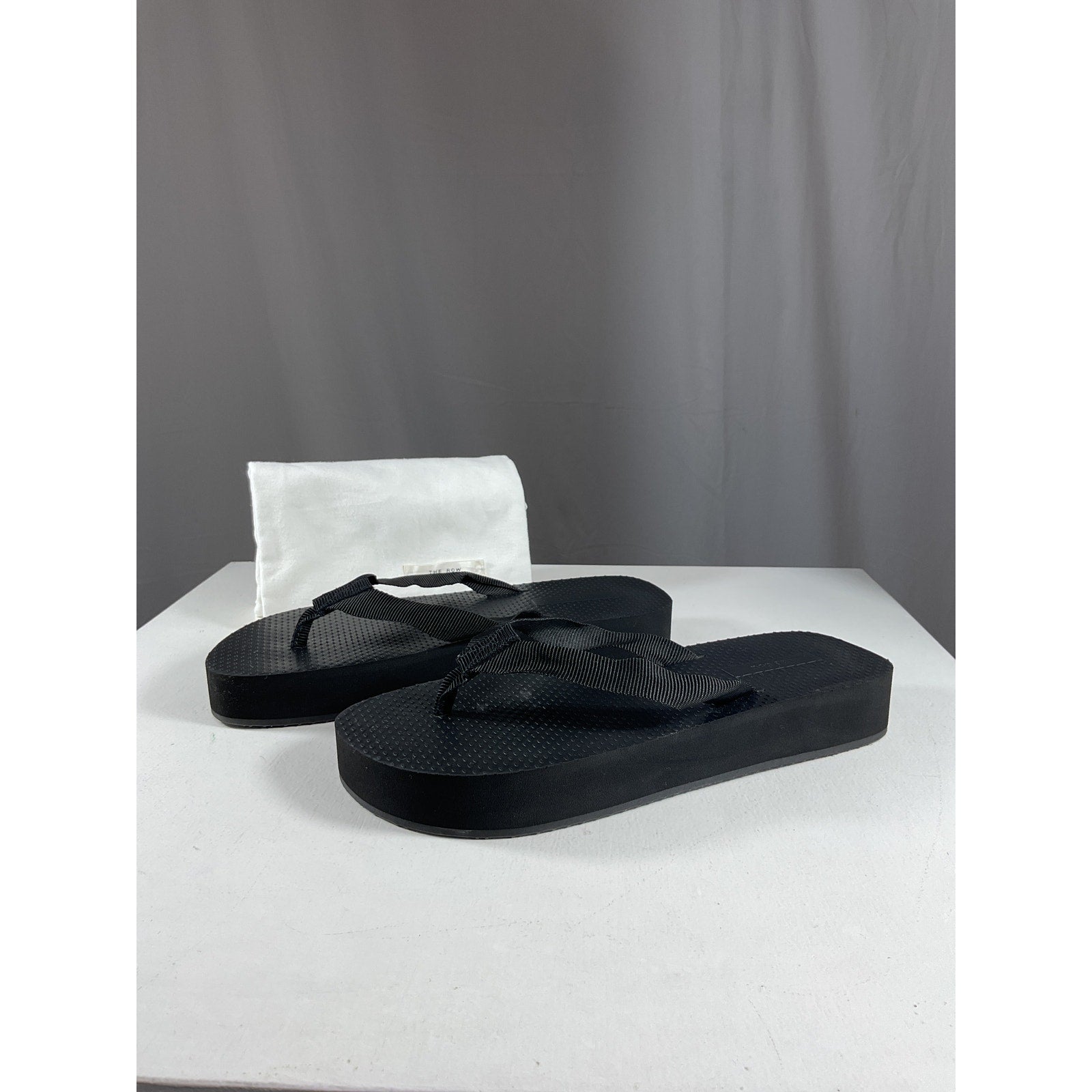 The Row 'Dune' Black Rubber Flatform Sandal Size 8