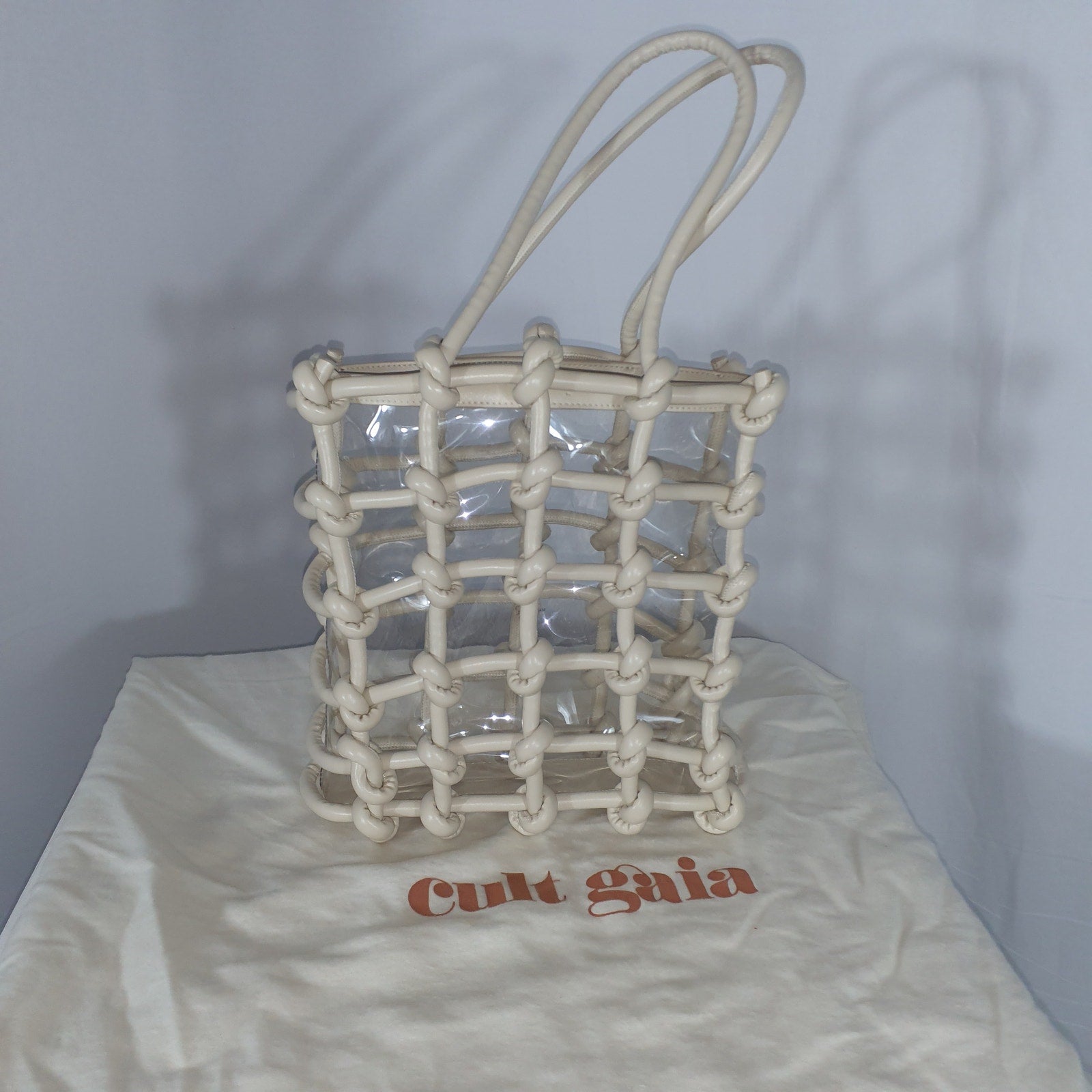 Cult Gaia 'Enzo North South' White Faux Leather Tote Size OS