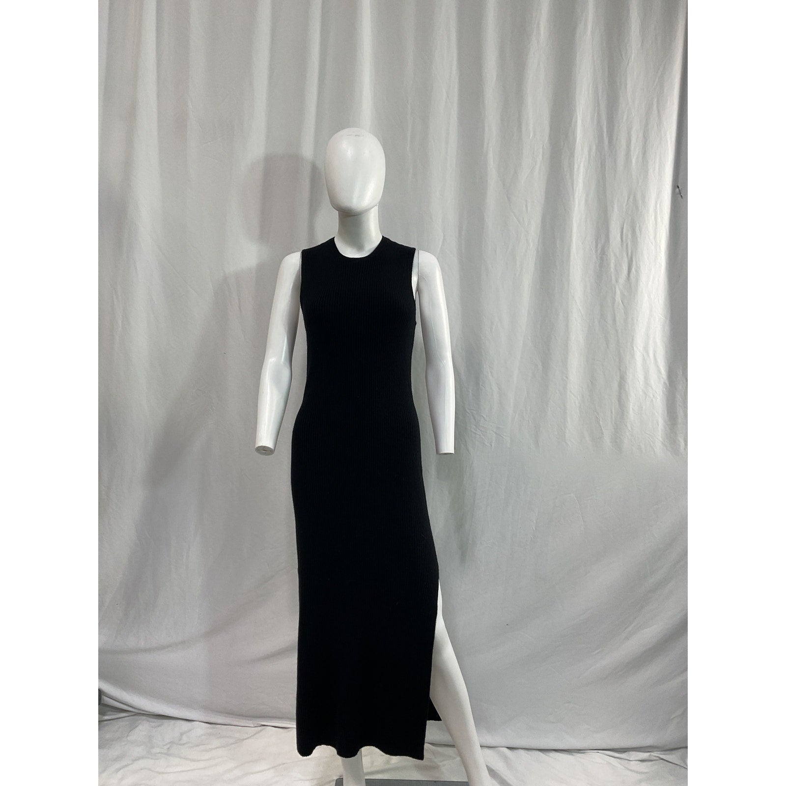 Reformation 'Basil' Black Cashmere Sleeveless Sweater Dress Size XL