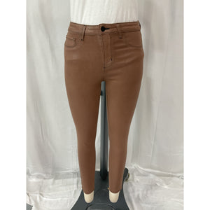 L'Agence 'Margot' Brown Metallic Coated Crop Skinny Denim Jeans Size 27