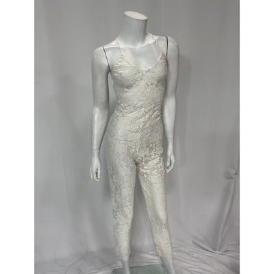 Norma Kamali Low Back White 'Fara' Slip Jumpsuit Size S