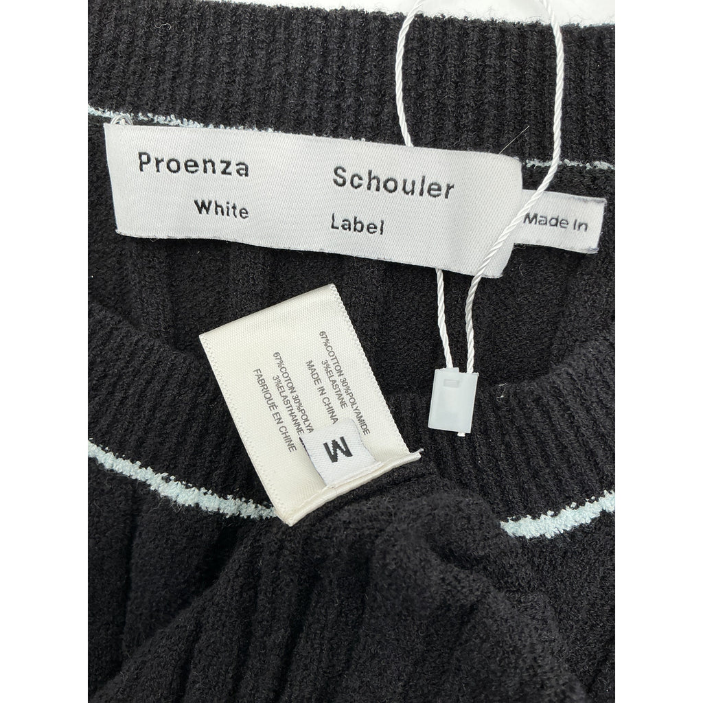 Proenza Schouler 'Fine' Black Cotton Boucle Top Size M