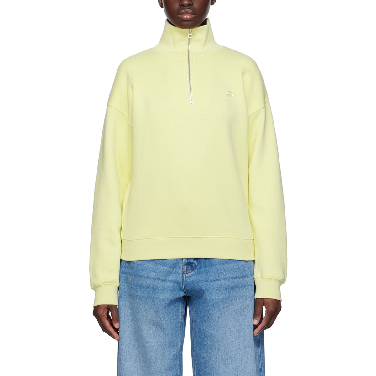 Maison Kitsuné 'Baby Fox' Yellow Turtleneck Sweatshirt Size XS
