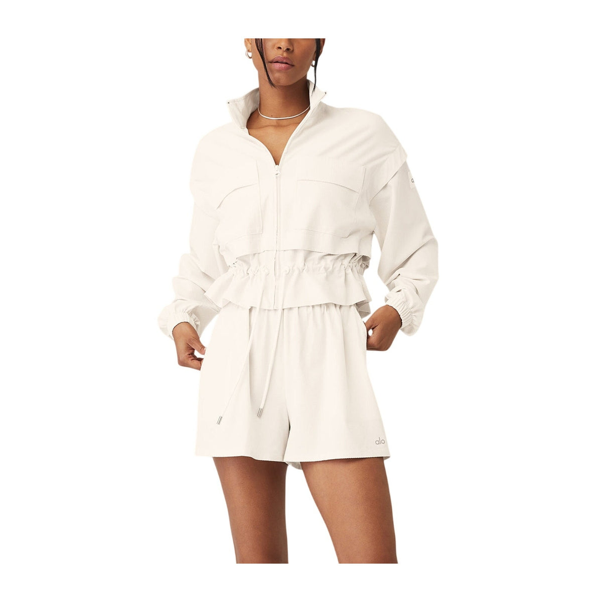 Alo Yoga Cropped Beige Ready Set Jacket Size S